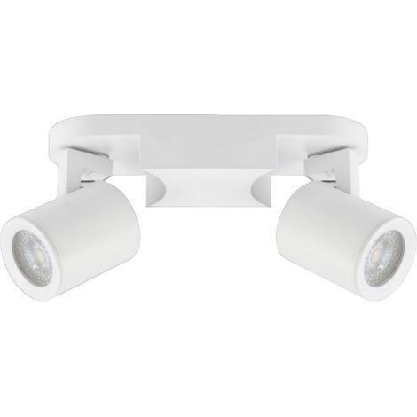 Plafoniera lampada da soffitto bianca faretto direzionabile e attacco per lampade GU10 ad 2 diffusorI (1/5)