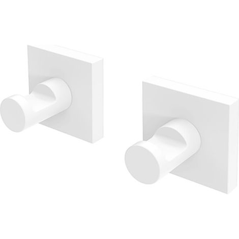 Set 2 appendiabiti da muro bianco in acciaio inox Sidera (1/3)