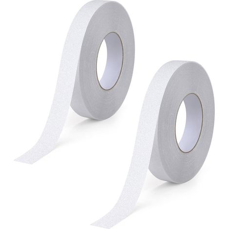 Ruban antidérapant adhésif imperméable pour escaliers motif gravier x 2,5 cm 5 m lot de 2 Transparent (1/4)