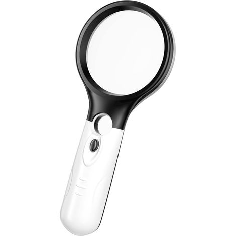 Loupe lumineuse avec 3 LED, grossissement 3X et 45X, portable et haute définition pour lecture, bijoux et collection (1/5)