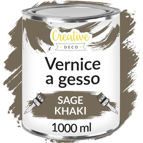 Creative Deco Vernice a gesso Cachi 1L Opaca e Lavabile per Mobili in Legno
