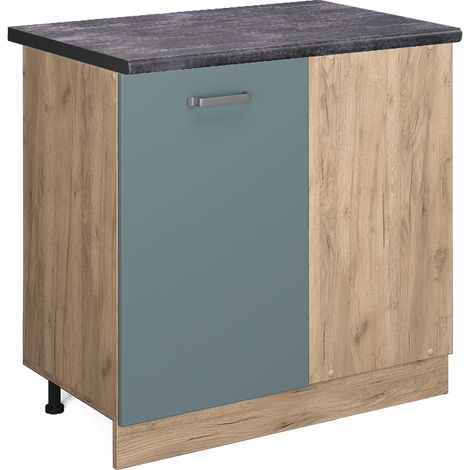 Meuble d'angle R-Line, Bleu-gris, 86 cm , PT Anthracite, Vicco