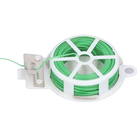 Attache Câble Jardin 20m avec Coupeur pour Serre et Légumes - Rouleau Plastique Acier (1/5)