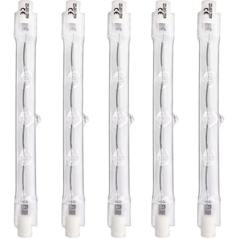 R7S 118 mm 200 W dimmbare Halogenlampe, 220–240 V, 3000 lm warmweiß 2700 K, J118 R7S linearer Halogenstrahler für Deckenleuchten, Landschaftsbeleuchtung, 5 Stück (1/5)