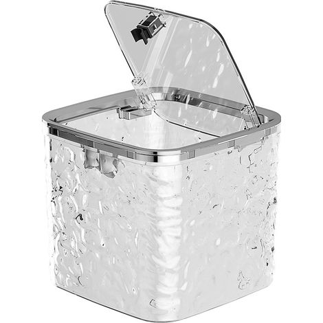 Mini poubelle de bureau avec couvercle Seau sanitaire Pour peler les graines de melon Poubelle de voiture 1 pièce (transparent) (1/5)