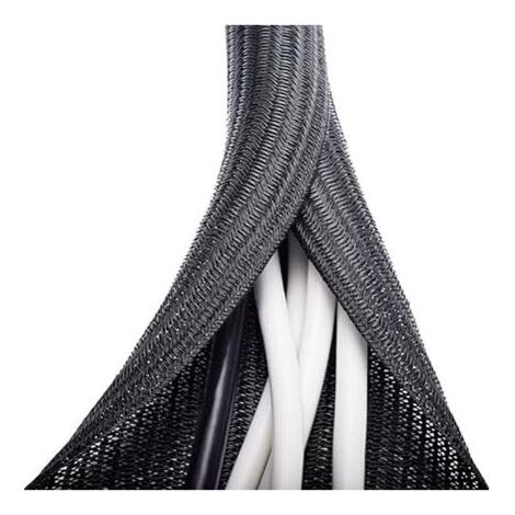 Gaine Cable Informatique 3 Mètre Φ13-14mm Souple Ajustable, Range Cable Gestion des Câbles Rangement Tressée Fendue en Pet, Protection du Cache-câbles pour Câbles Automobiles/Télé/Ordinateur , Organis