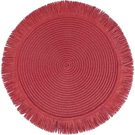Tovaglietta rotonda in carta intrecciata da tavolo Ø 38 cm -Rosso