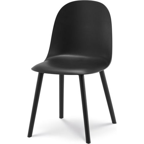 Silla de diseño de resina MILO negra (1/5)