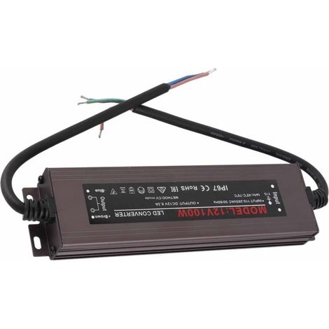 Alimentation ultra-mince 100W résistante eau – Driver LED AC110-250V – Transformateur étanche – Pour éclairage extérieur (1/5)