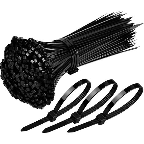 Kabelbinder Schwarz 100mm x 3mm - 200 Stück UV-beständig, 8.1kg Zugfestigkeit, selbstsichernd für drinnen und draußen - Ideal für Kabelmanagement, Gartenarbeit, Haushalt, Werkstatt, der Garage (1/5)