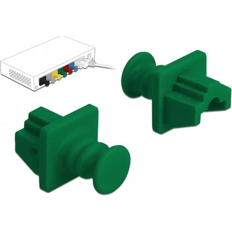 Delock Cubierta antipolvo para RJ45 hembra, 10 unidades verde