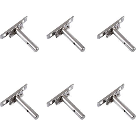 Soporte de pared invisible para estantes flotantes de madera, fabricado en acero, ideal para la cocina, el dormitorio, el salón y el baño. Juego de 6 unidades. (1/3)