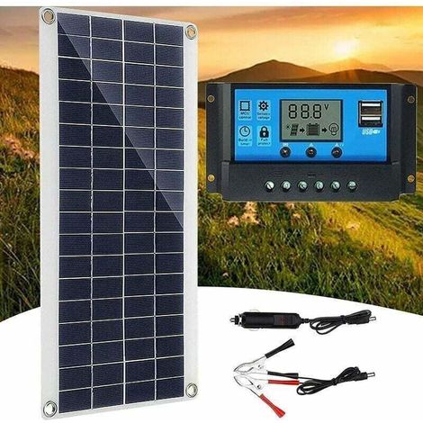 Kit pannello solare da 300 W 12 V, pannello solare, kit caricabatterie con regolatore di carica solare da 60 A per camper, yacht, uso esterno, giardino, illuminazione (1/4)