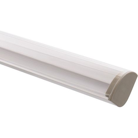 Perfil Aluminio Esquina Circular con Tapa continua para Tira LED hasta 20 mm Aluminio 2 m Blanco traslúcido (1/5)