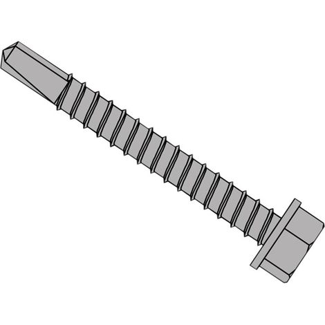 ForgeFix TechFast Roofing Sheet to Steel Hex Screw No.3 Tip 5.5 x 32mm Box 100 FORTFH5532L