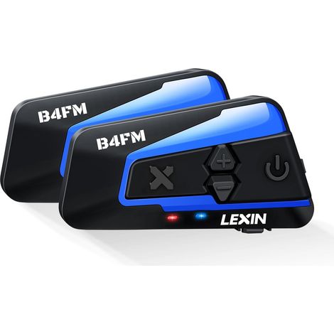 2X B4FM Intercom Moto Duo pour 2 Casques, Partage de Musique, Kit Bluetooth Casque Moto 1-10 Motards, Radio FM, Son Plus Puissant et Clair, Communication Systèmes pour Motocyclette (1/5)