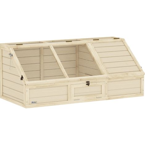 Recinto esterno in legno naturale per tartarughe 120 x 55 x 50 cm HOMVRA (1/5)