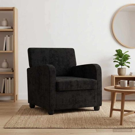 vidaXL Fauteuil Noir Chenille (1/5)
