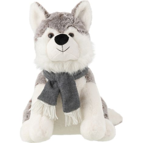 Peluche Husky "Écharpe" 40cm Gris (1/2)