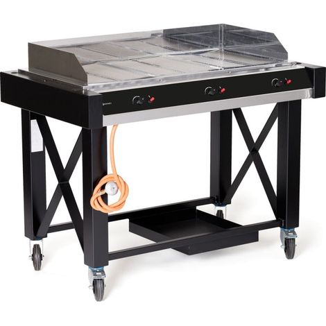Barbecue à gaz Atlanta Noir 13kW 1285x770x(H)917 mm - Hendi