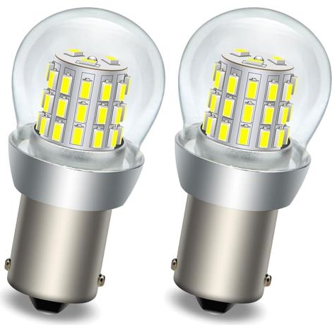 P21W 1156 BA15S Ampoule LED 6V 12V DC Blanc Pour Lumière Plafond RV Camping-Car Feu de Recul Automobile Feu Arrière Anti-Brouillard Diurne 3014 39SMD 1000Lm 2Pcs (1/5)