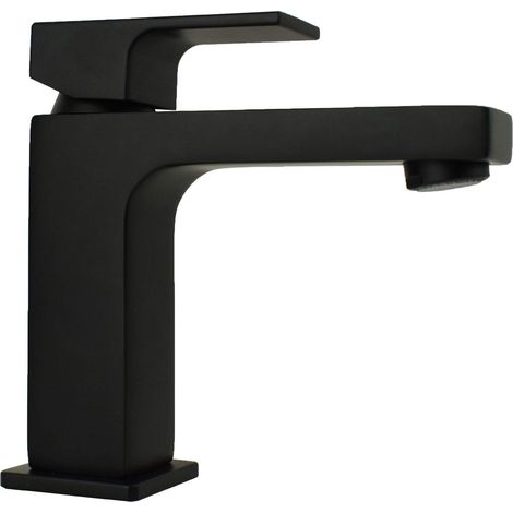 Mitigeur lavabo modèle carré noir mat Gattoni SQUARE 2582/25NO Noir mat - Sans vidage (1/5)