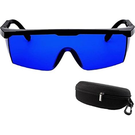 Lunette de protection IPL, Lunettes laser Lunettes de protection pour graveur laser Lunettes de protection des yeux Lunettes de sécurité pour travailler avec un étui à lunettes, Bleu Lefou (1/4)