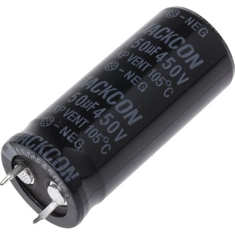 Rs Pro – Condensateur 150µF 450V c.c. – Electrolytique traversant 22mm x 50mm – Performance fiable pour applications électroniques