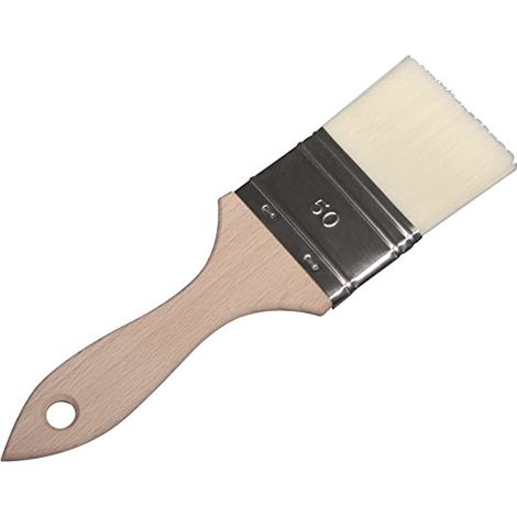 RAYHER - PENNELLO PIATTO CON SETOLE SINTETICHE N° 50 - CON MANICO IN LEGNO 50x180x8MM