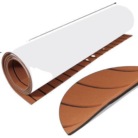 Tapis en mousse EVA auto-adhésif, 90 x 240 cm avec rayures noires, épaisseur de 6 mm (1/2)