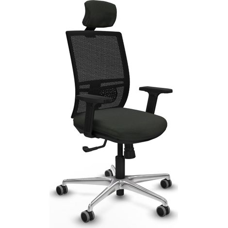 Chaise ergonomique piqueras y crespo Yunquera noir mousse épaisse (1/2)