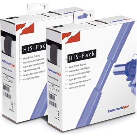 HellermannTyton Schrumpfschlauch D 12,7/6,4 sw HIS-1/2-POX-BK 5m