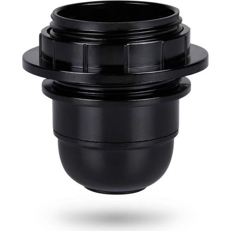 Douille a vis e27 noire - Douille lampe e27 anneau en plastique - Douille ampoule e27 - Support douille ampoule e27 pour plafond et lampe suspendue - e27 douille ampoule [Classe énergétique A++] (1/4)