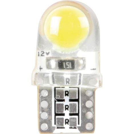12V Led series - 6 Led COB - (T10) - W2,1x9,5d - 2 pz - Scatola - Bianco (1/4)