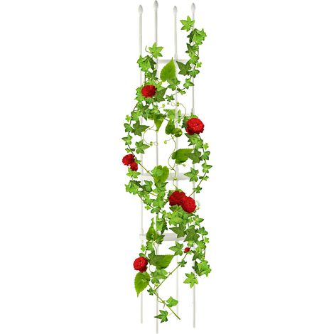 Soporte para plantas tipo obelisco de jardín [tubo de PE + acero] Diámetro 24/29 cm Altura 110/140/170 cm Blanco [1 pieza] (1/5)
