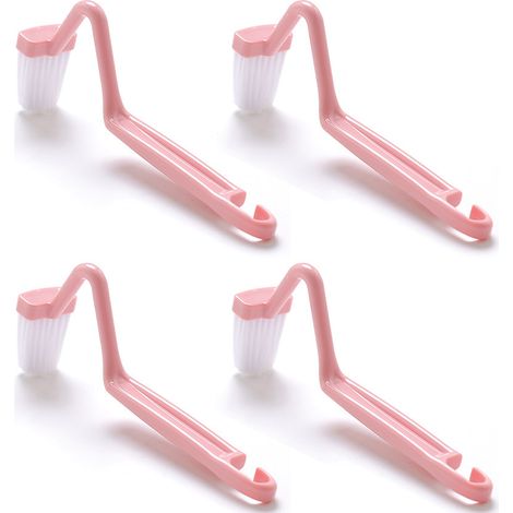 Brosse de toilette incurvée en forme de V, brosse de nettoyage d'angle de cuvette en plastique, brosse pour bord de toilette (1/5)