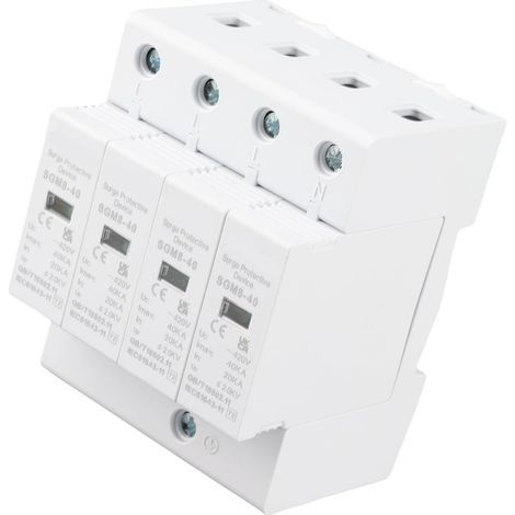 Dispositif de Protection Contre Les Surtensions Protecteur triphasé Plastique 4P 40Ka Din Rail Protecteur Basse Tension Dispositif Parafoudre pour la Protection Contre (1/5)