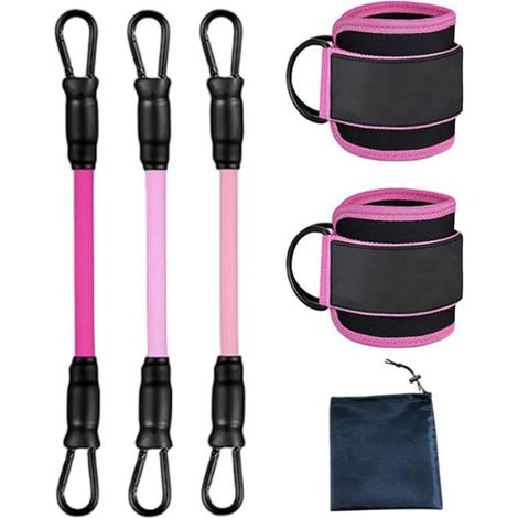Ensemble de 3 bandes de résistance pour musculation, sangles réglables en TPE pour poulies de gym, bandes de résistance fitness avec mousquetons en forme de D (1/5)