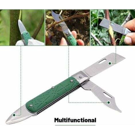 Couteau de Greffage Pliant, Couteau de Greffage, Couteau de Jardin, Couteau Pliable Greffe D'élagage, Couteau Greffe Lame Double, Couteau de Jardinage de Greffage, Outil de Greffage de Jardin