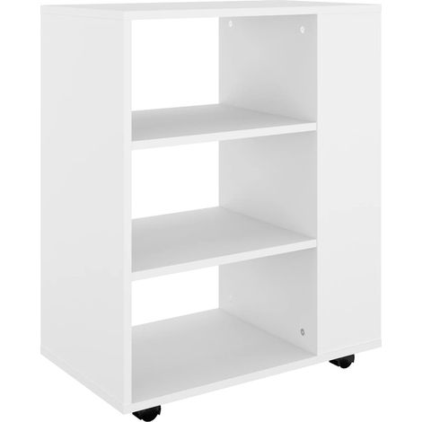 vidaXL Mobiletto con Rotelle Bianco 60x35x75cm in Legno