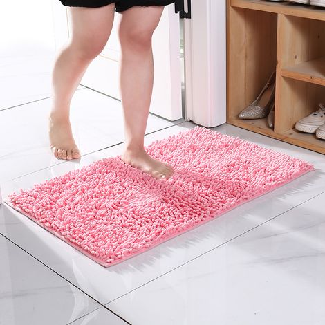 Tappeto antiscivolo ingresso camera bagno 30x50cm assorbente pavimento, rosa
