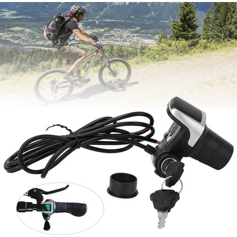 Poignée d'accélérateur pour vélo électrique 36V avec écran LCD et système antivol intégré