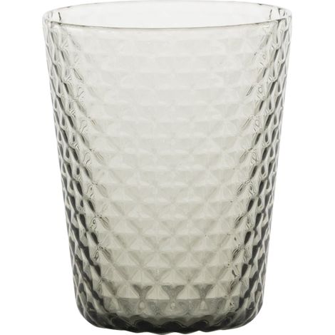 Zafferano Set 6 Tumbler Collezione Isolano in vetro soffiato artigianale lavorato a mano color grigio con texture effetto diamante di alta qualità