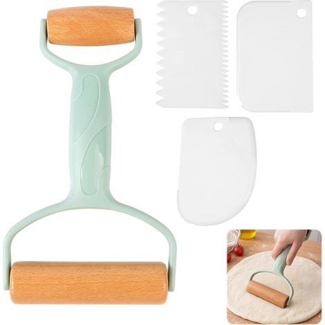 Double-Headed Rolling Pin, Wooden Rolling Pin with Handle (1/5)