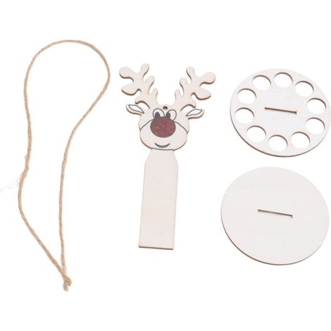 Porte-monnaie de Noël en bois, ornements de Noël uniques, gâteau en bois, décorations de Noël à faire soi-même, petit élan (1/5)