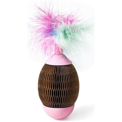 Jouet pour chat en papier ondulé à la menthe amusant et soulageant l'ennui balle à gratter interactive en plumes pour chat jouet pour chat (1/5)