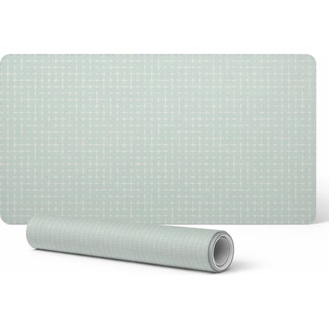 Alfombrilla de escritorio decorativa elegante con estampado retro de punto de cruz, 90x45 cm.