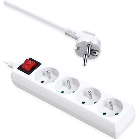 Multiprise avec Interrupteur,multiprises électrique 3 Mètre, Sécurité Enfant 16A 230V (4 Prise (3 mètres) (1/4)