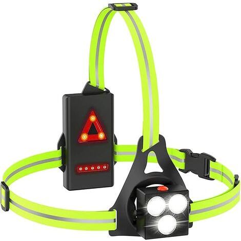 Eclairage de Poitrine, LED Lampe Running pour Course Rechargeable USB, Lampe de Course à Pied 3 Modes 500 lumens, lumière de Poitrine étanche, pour Jogging, Camping, Randonnée pédestre (1/5)
