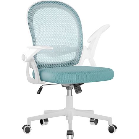 Ergonomic Mesh Office Chair with Flip-Up Arms Lumbar Support Green